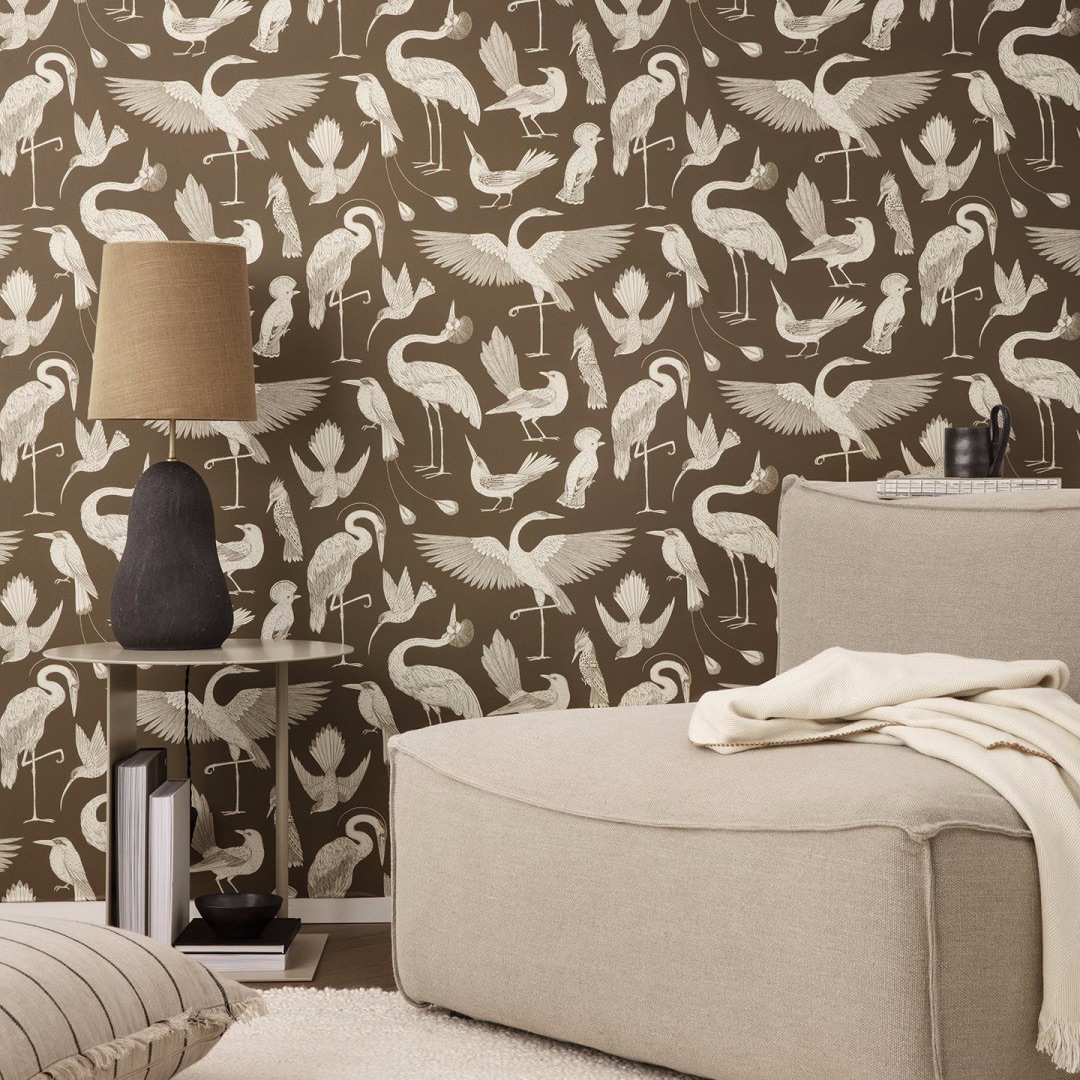 palm cocaïne Reciteren Ferm Living Behangpapier | Katie Scott Wallpaper Birds | The SHOP